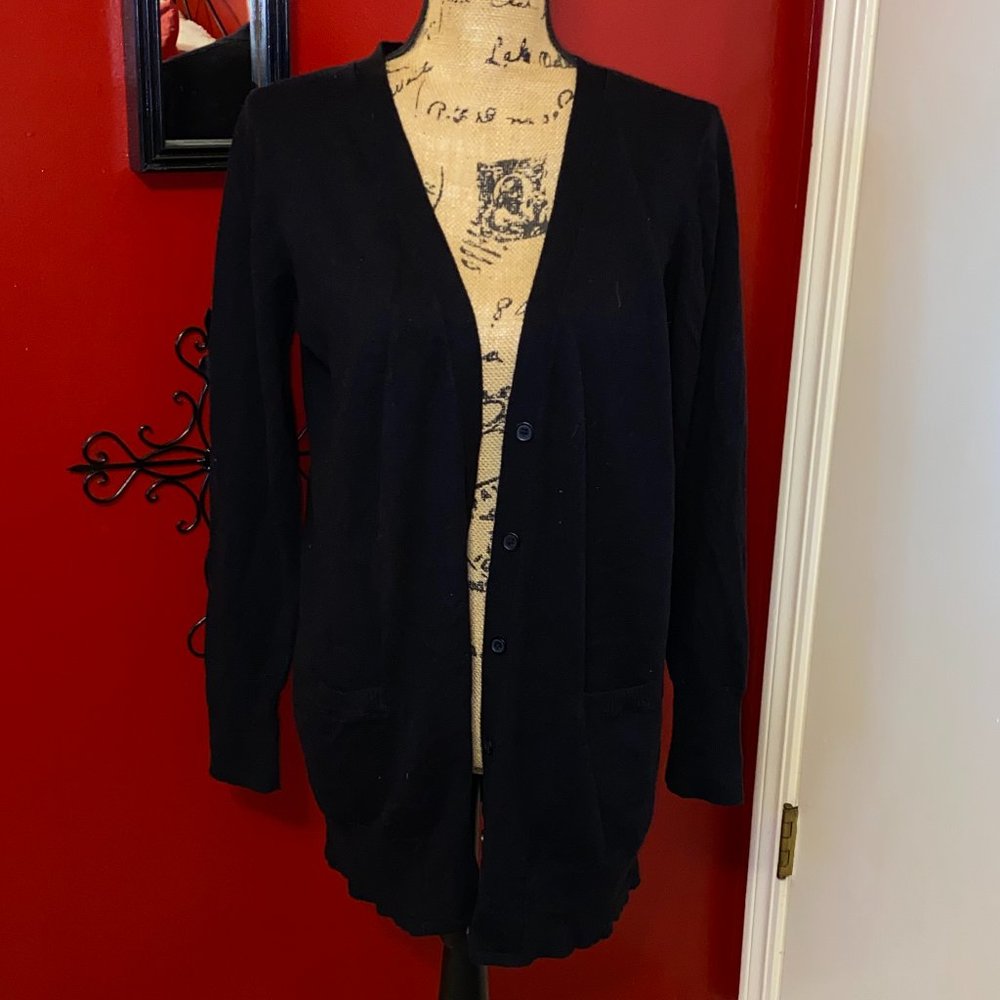a.n.a. Black Long Cardigan Sweater